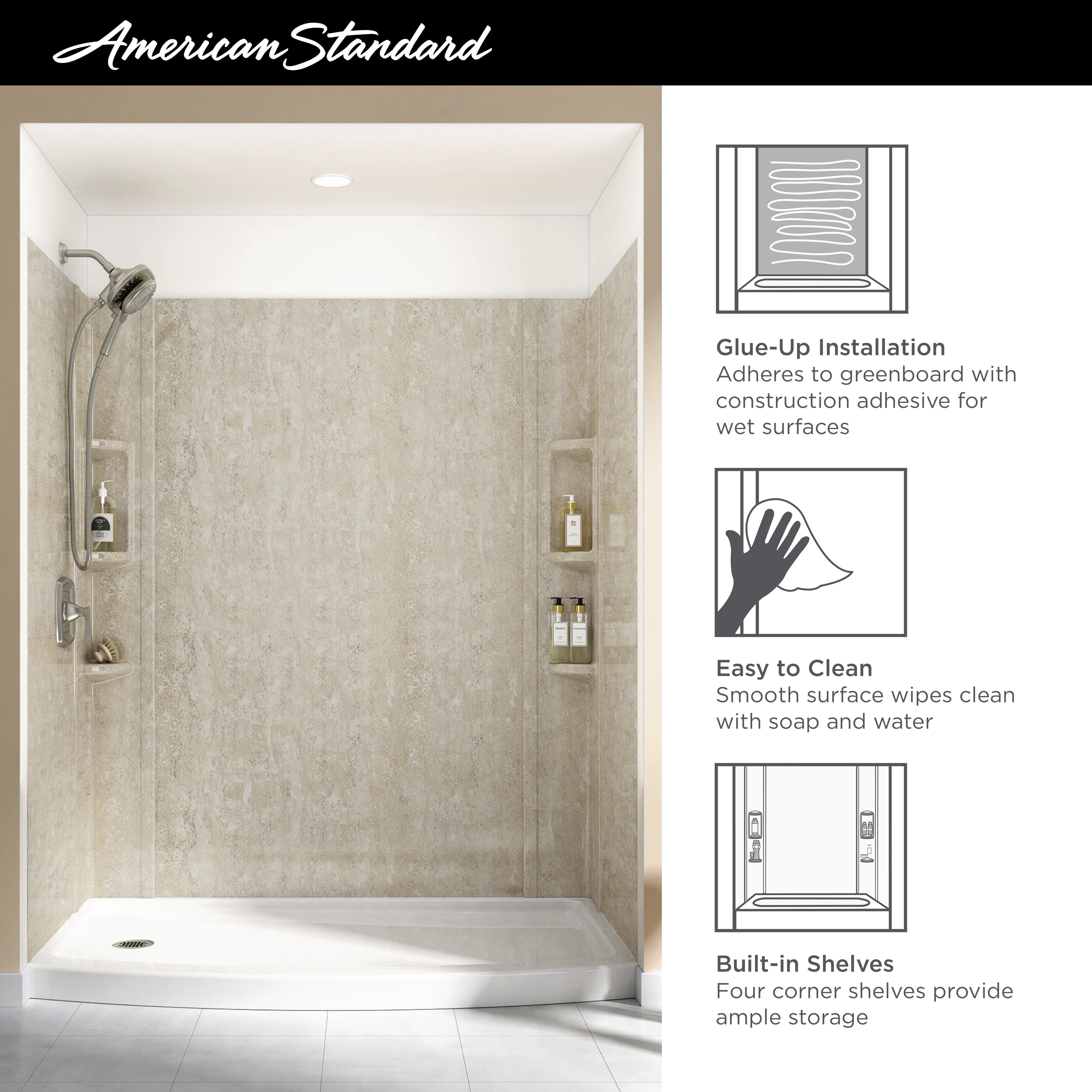 Ovation 60 x 30Inch Shower Wall Set